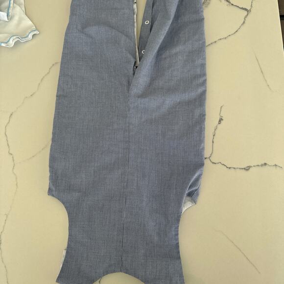 Secret Wishes Blue Gingham Smocked Alligator Longall - 12M - Picture 5 of 6